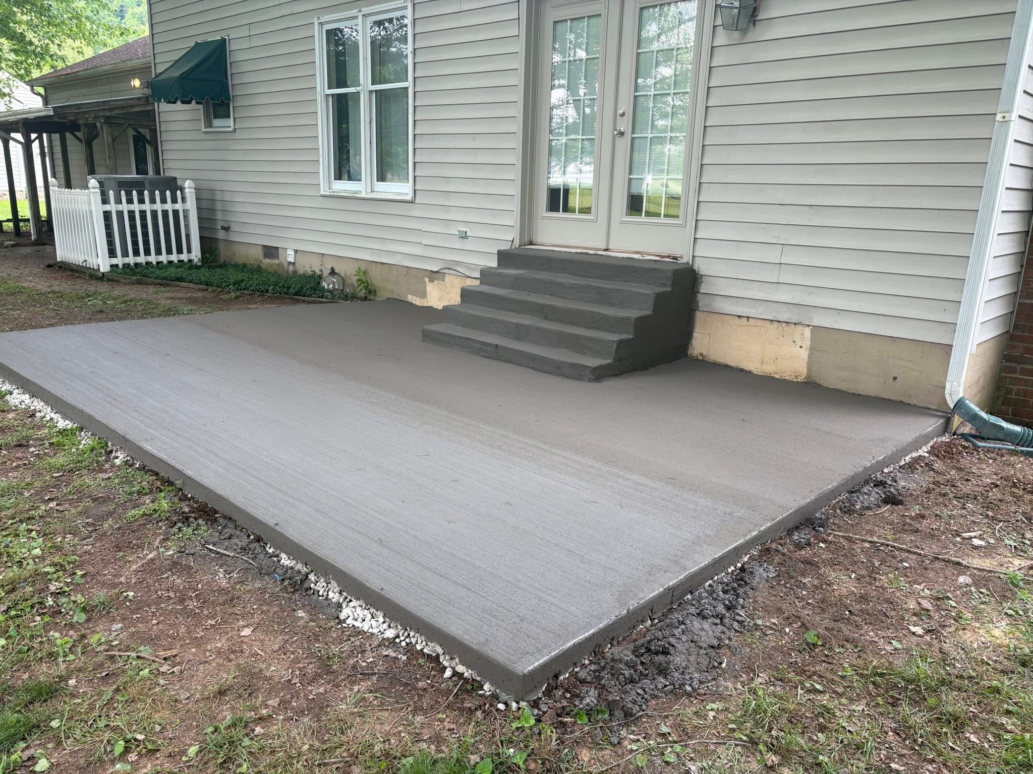 Patio addition with steps