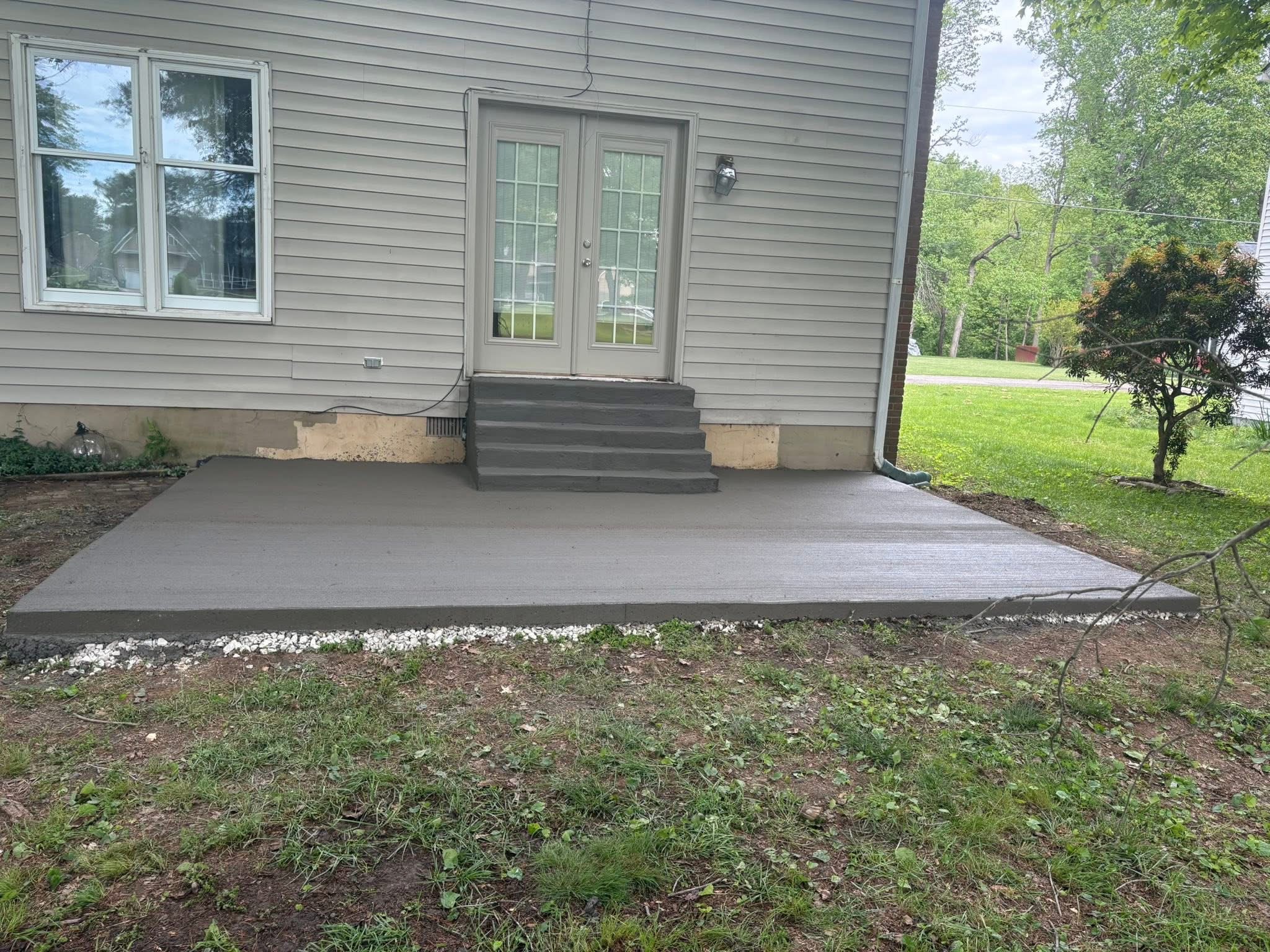 Patio addition with steps