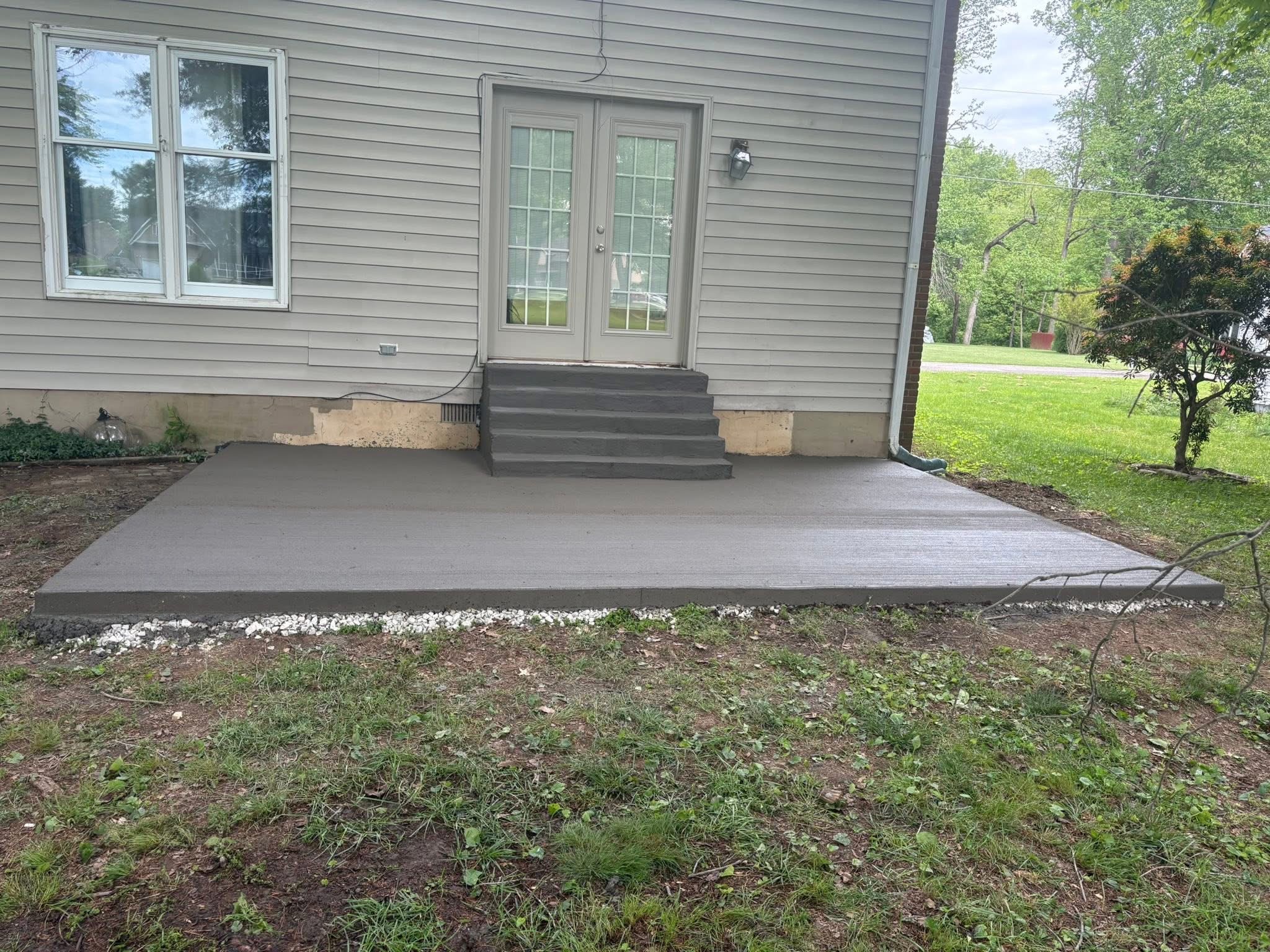 Patio addition with steps