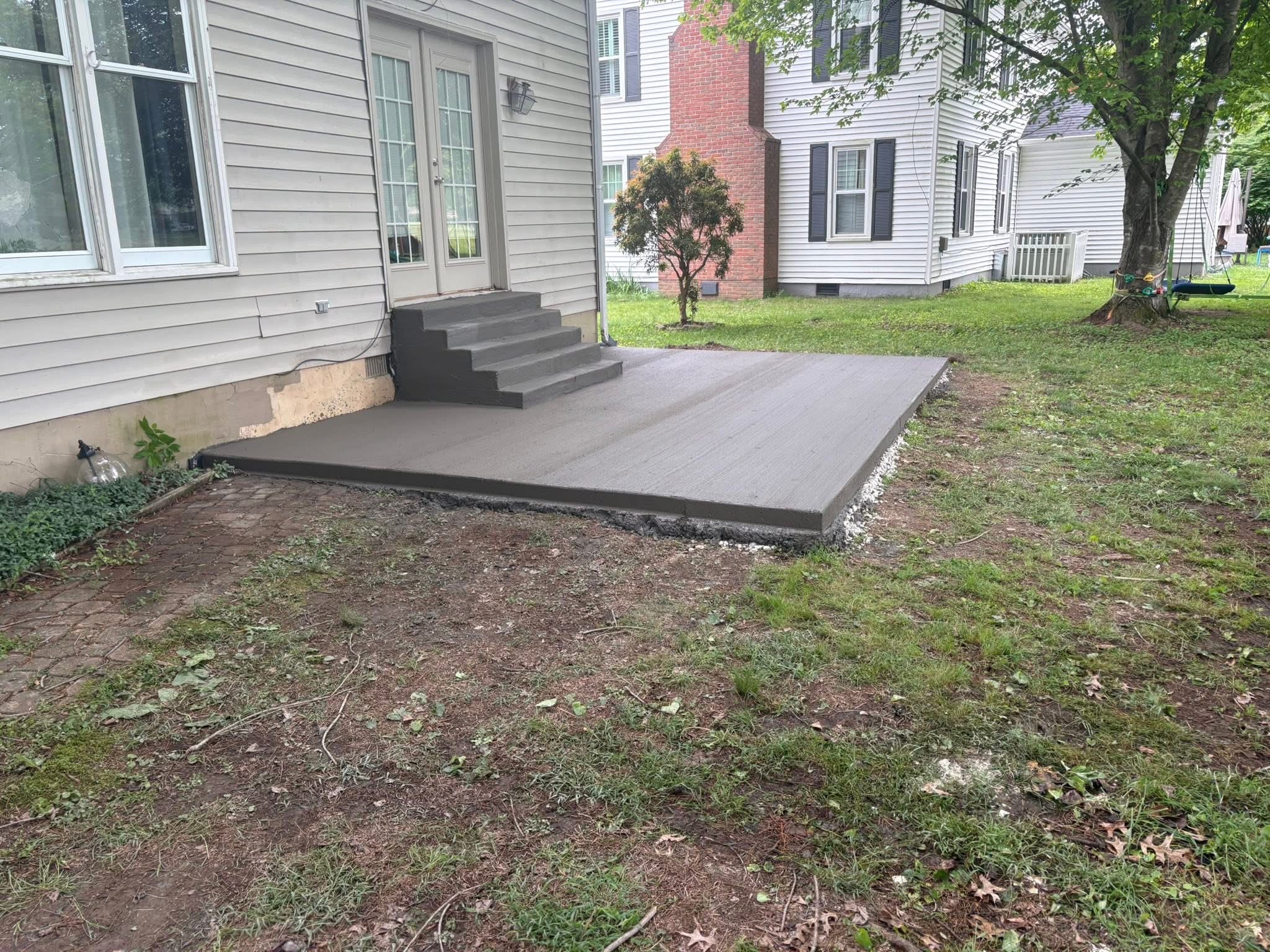 Patio addition with steps